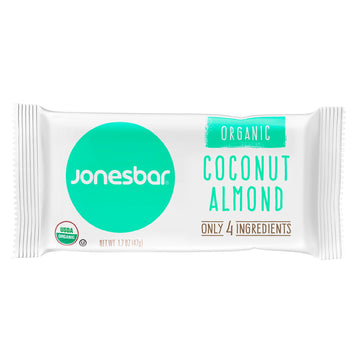 Jonesbar, Fruit & Nut Bar, 1.7 Ounces (Pack Of 12 Bars), Organic, Vegan, Simple Snack Bar (Coconut)