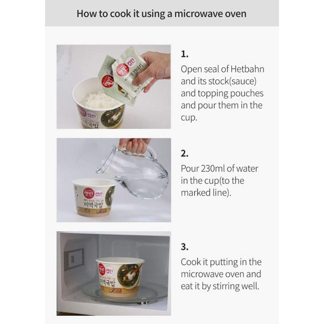 Cupbahn Korean Pre-Cooked Meal With White Rice - 25 Taste By Hetbahn   (Seaweed Soup, 2 Bowls)