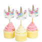 72 Pack Rainbow Unicorn Cupcake Toppers, Double Sided Unicorn Cupcake Toppers Glitter Pegasus For Cupcake Party , Wedding Decora