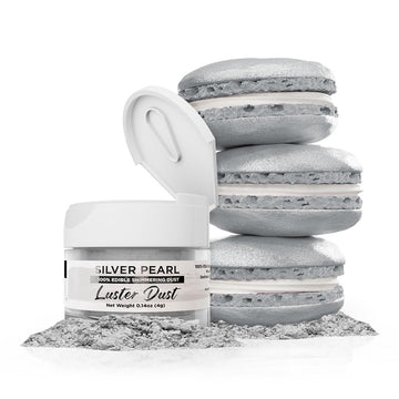 Luster Dust - Silver Pearl (4g 1x Pump) | Edible Vegan Dust & Paint for Cake Decorating, Ice Cream, Desserts, Cocktails and Beve