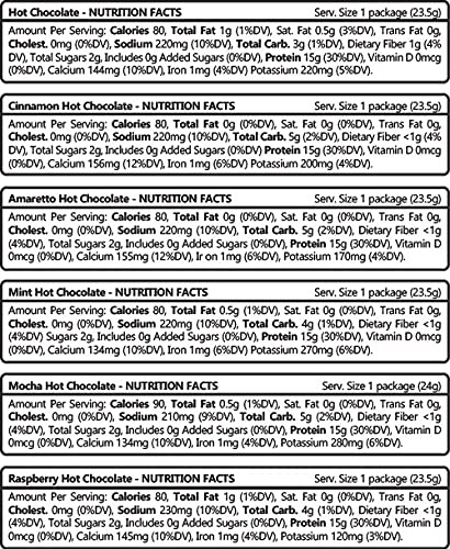 Protein Hot Chocolate, 15G Protein, Variety Pack, Keto Hot Chocolate Mix, Low Carb Hot Cocoa, Includes Up To 4 Different Flavors