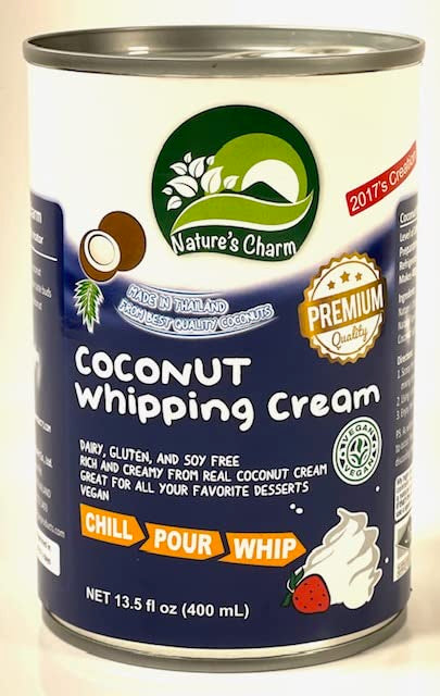 Kc Commerce Nature'S Charm Coconut Whipping Cream 15Oz With Free Wooden Spoon (15Oz Pack Of 3)