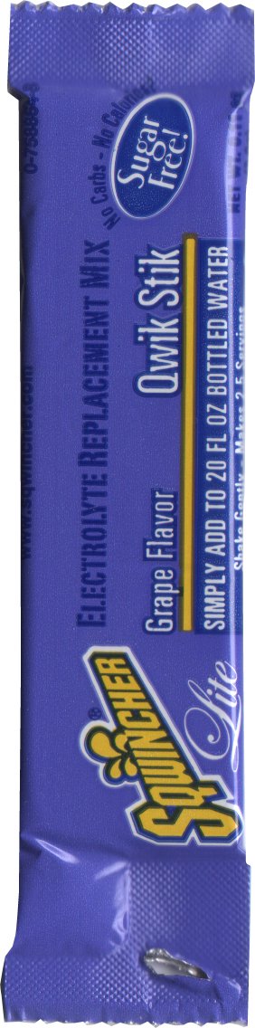 Sqwincher Zero Qwik Stik - Sugar Free Electrolyte Powdered Beverage Mix, Grape 060107-Gr (Pack Of 50)