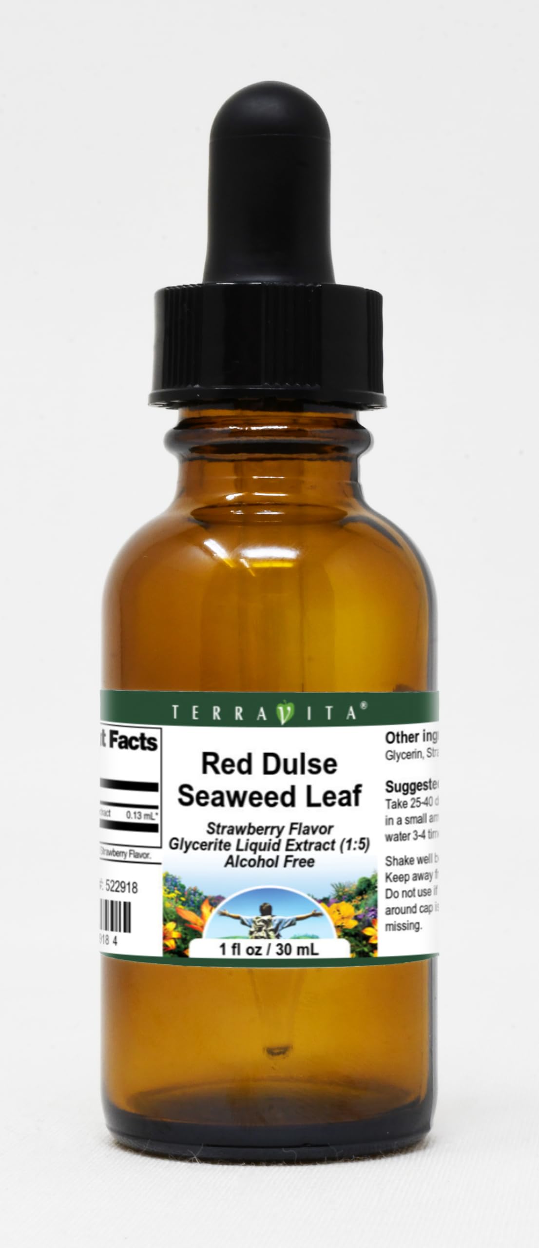 Red Dulse Seaweed Leaf Glycerite Liquid Extract (1:5) - Strawberry Flavored (1 oz, ZIN: 522918)