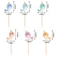 Boao Narwhal Cake Toppers, Ocean Birthday Party Decorations, 48 Count, Paper, Blue/Pink/Light Blue/Yellow/Light Green/Orange