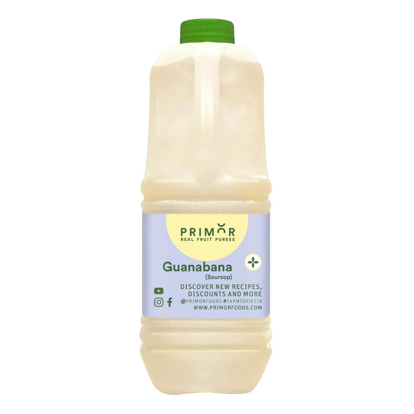 PRIMOR Fruit Puree Guanabana | 64 Fl Oz | Made with Real Fruit for Juices, Smoothies, Cocktails, Desserts
