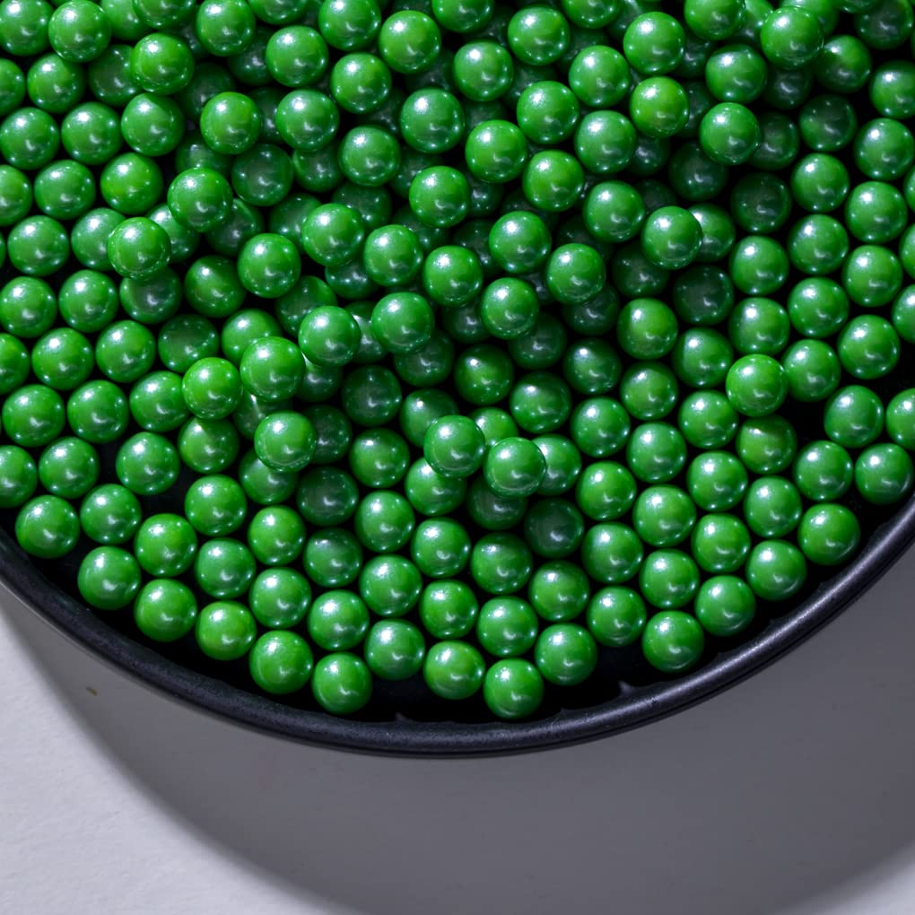 Dark Green Sprinkles Edible Pearls,Cake Sprinkles 130g 4.6OZ,Cookie Sprinkles,Sugar Pearl, Edible Candy Pearls for Cake Cupcake