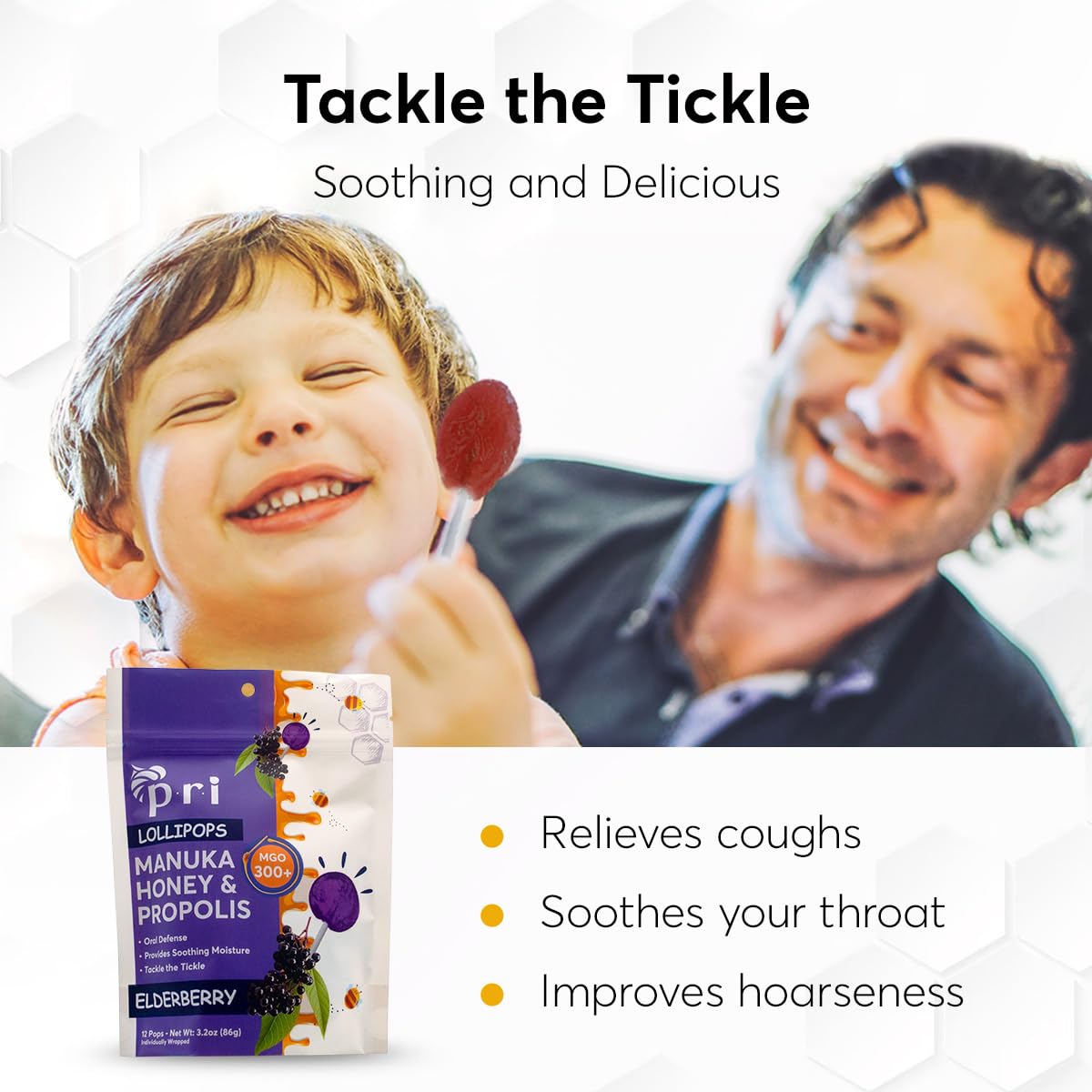 P.R.I Manuka Honey Lollipops with Propolis, Elderberry Flavor, MGO 300+, 24 Lollipops, 6.4oz