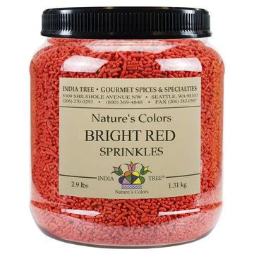 India Tree Nature's Colors Bright Red Sprinkles - 2.9 lb Bulk | Natural, Non-GMO, Vegan, Red-3 Free, Top 9 Allergen-Free