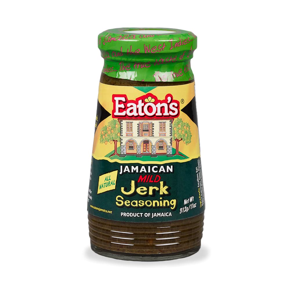 Eatons Mild Jamaican Jerk Seasoning - Easy to Use, Flavorful Caribbean Jerk Blend for Meat, Seafood, BBQ Rub, Grilled Chicken, 