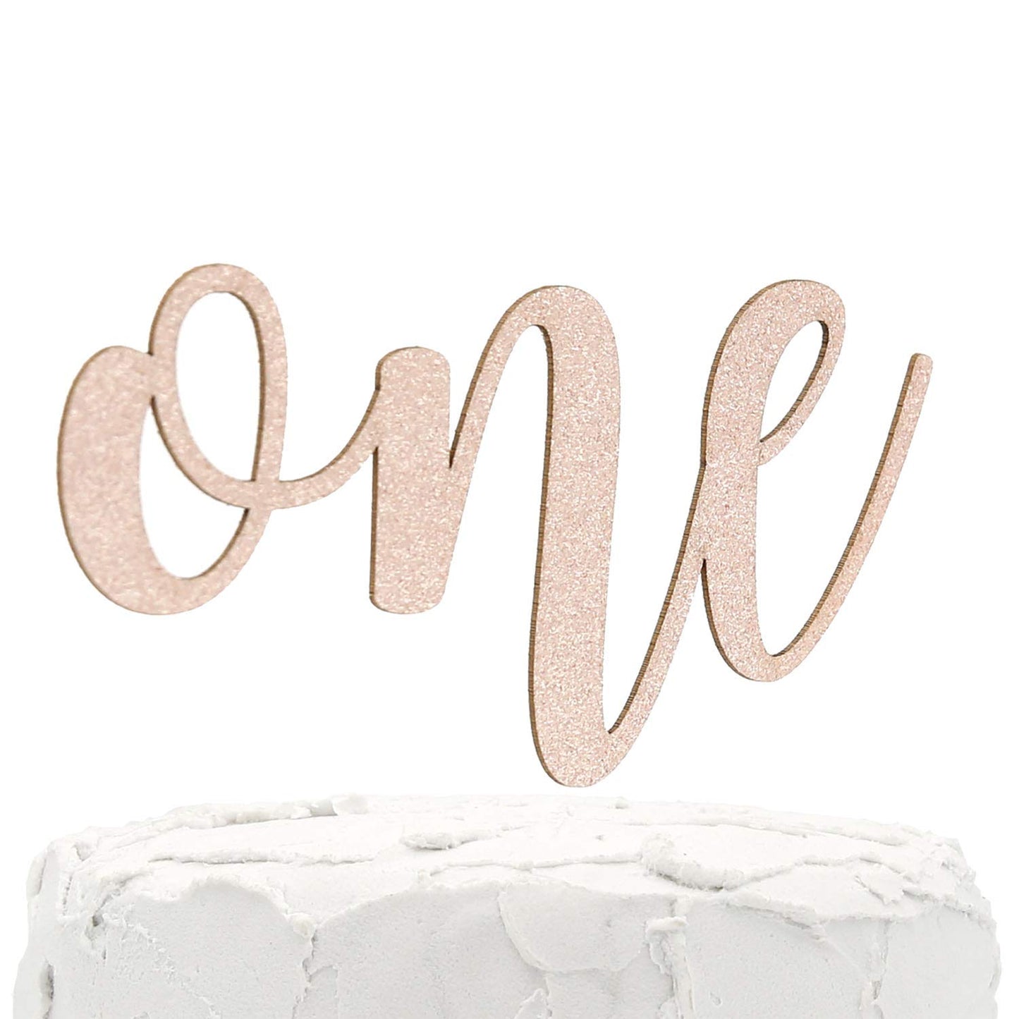 Nanasuko 1St Birthday Cake Topper - One - Double Sided Rose Gold Glitter - Premium Quality Made In Usa