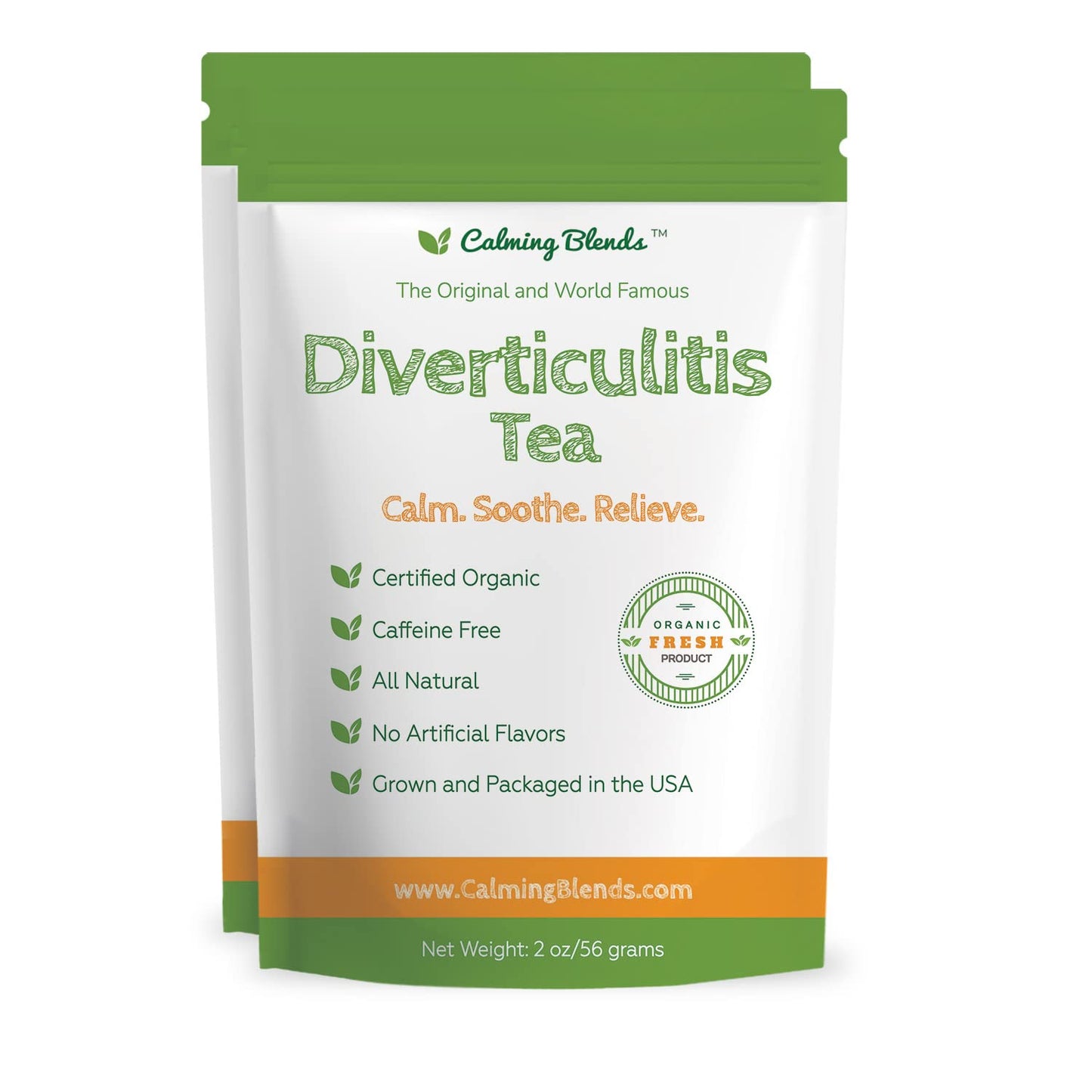 Calming Blends Diverticulitis Tea | All Natural  Energy Blend Free  Digestive Health | 2 Pack