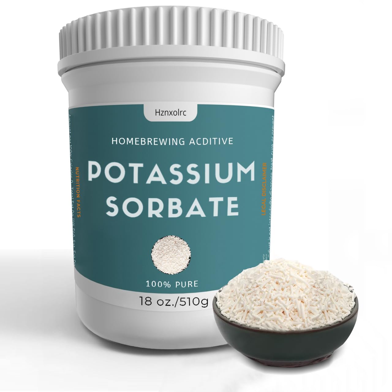 Hznxolrc Potassium Sorbate, Food Grade, 100% Pure, 18 oz for Wine Making, Baking, Home Brewing