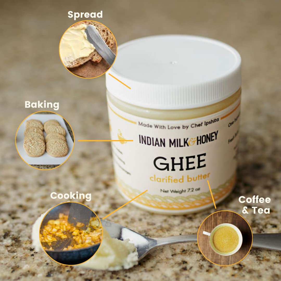 Indian Milk & Honey Classic Grass-Fed Ghee Clarified Butter, Lactose & Gluten Free, 2.75 lb, Recyclable PET Jar