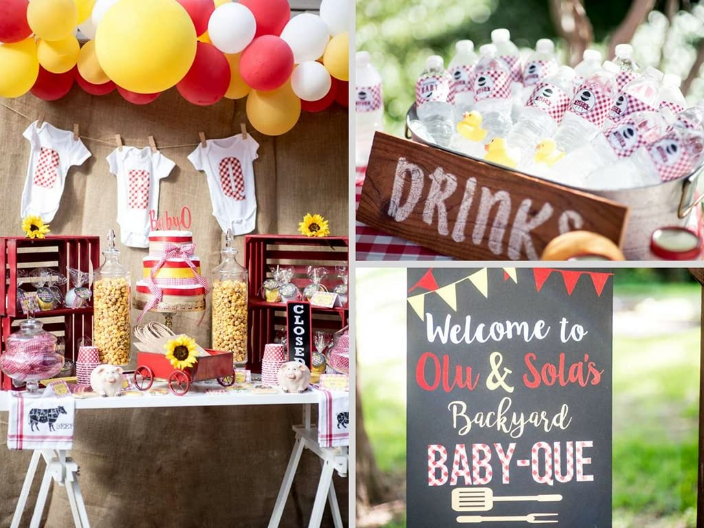 40 Pcs Baby Q Cupcake Topper Bbq Baby Shower Birthday Party Supplies Picnic Party Cake Topper For Summer Barbecue Picnic Baby Sh