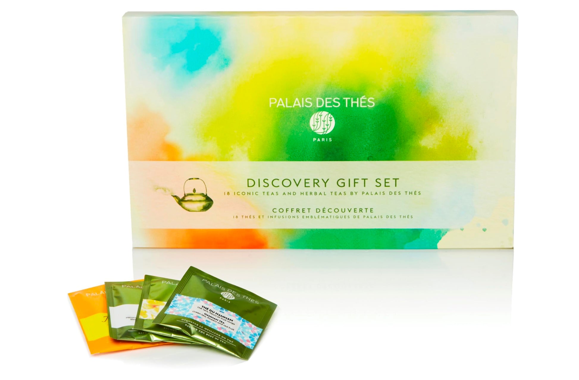 Palais Des Th  S - Discovery Gift Set Box With Premium Flavored Teas - Organic Selection Of Biodegradable Tea Bags - 18 Tea Bags