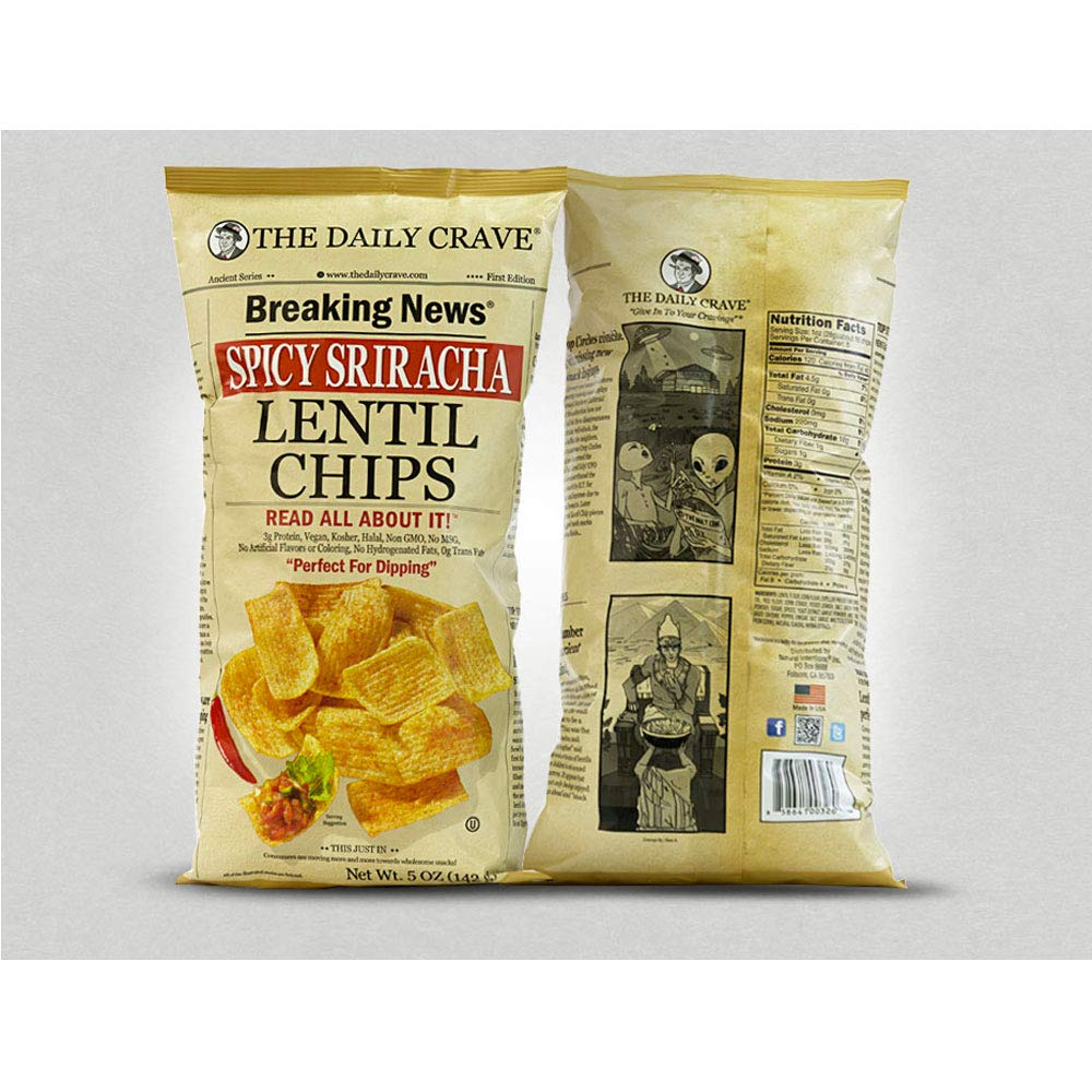 The Daily Crave Chip Lentil Spicy Srirach 5Oz