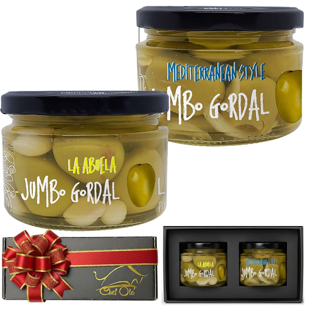 Chef Ole Artisanal Olive Collection: Traditional La Abuela & Mediterranean Style | Top-Grade Gourmet Spanish Olives Gift Set - Perfect For Cheese Pairing & Entertaining