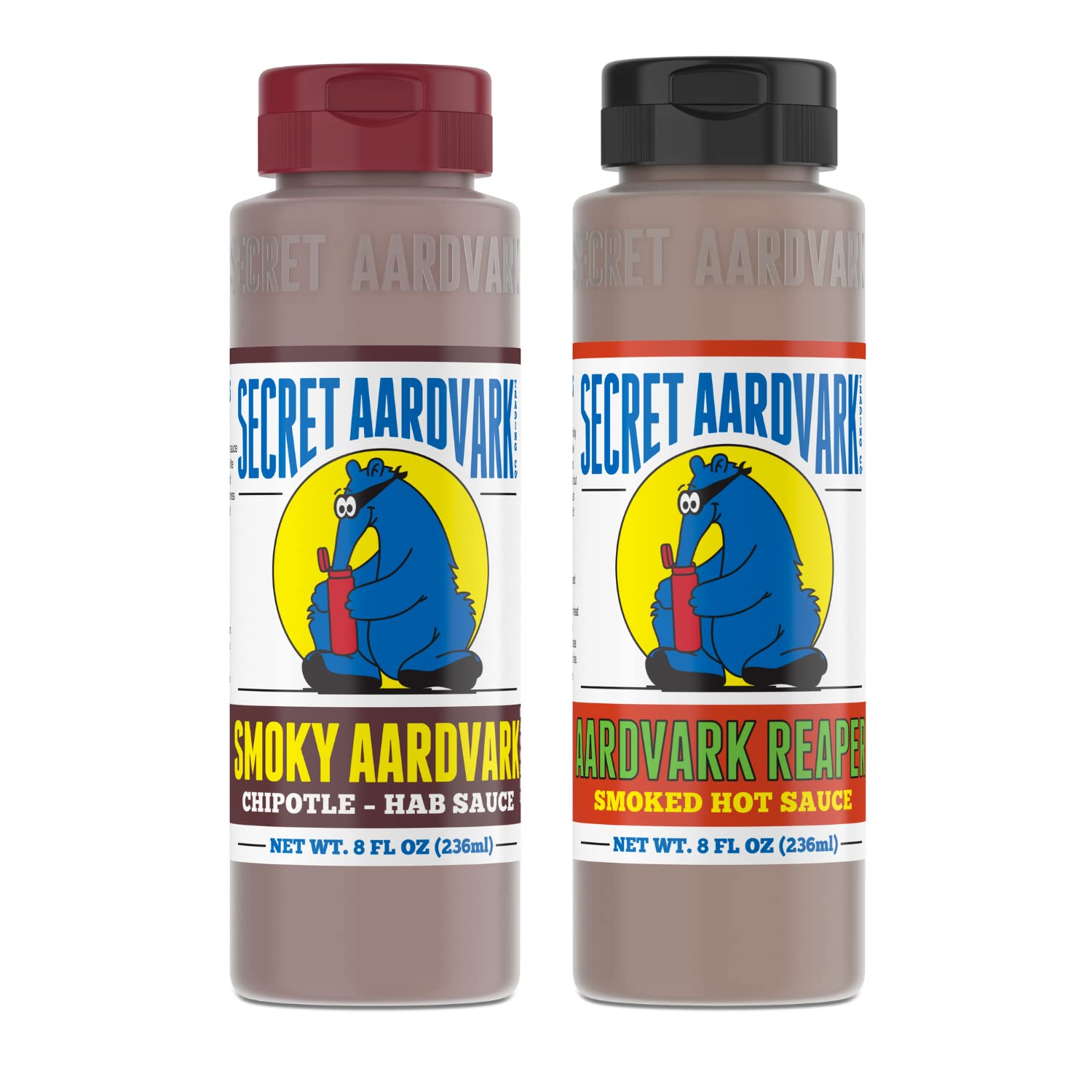 Secret Aardvark Reaper Hot Sauce - Carolina Reaper Hot Sauce, Smoky Chipotle Hot Sauce, Low Carb, Dairy Free, Spicy BBQ Sauce, H