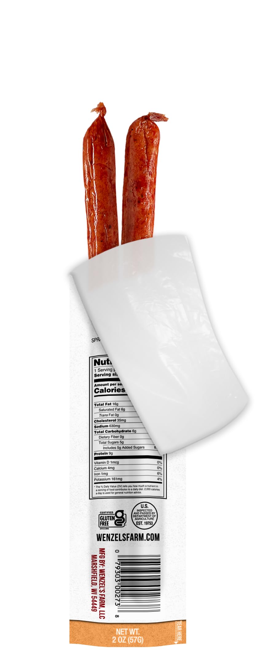 Wenzels Farm Mango Habanero Sticks - High Protein, Low Carb, Gluten Free - 16 oz (16 sticks)