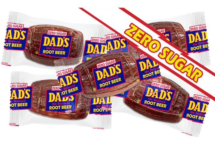 FirstChoiceCandy Sugar Free Root Beer Barrels Hard Candy, Individually Wrapped, 1 Pound, Multicolor Resealable Bag