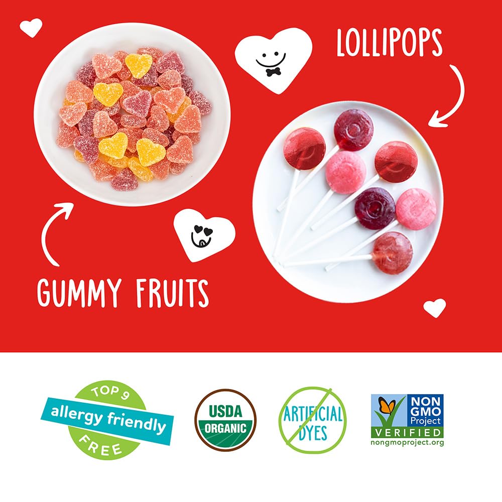 Yumearth Organic Assorted Gummies And Lollipops Valentines, 9.38 Ounce, Allergy Friendly, Gluten Free, Non-Gmo, Vegan, No Artifi