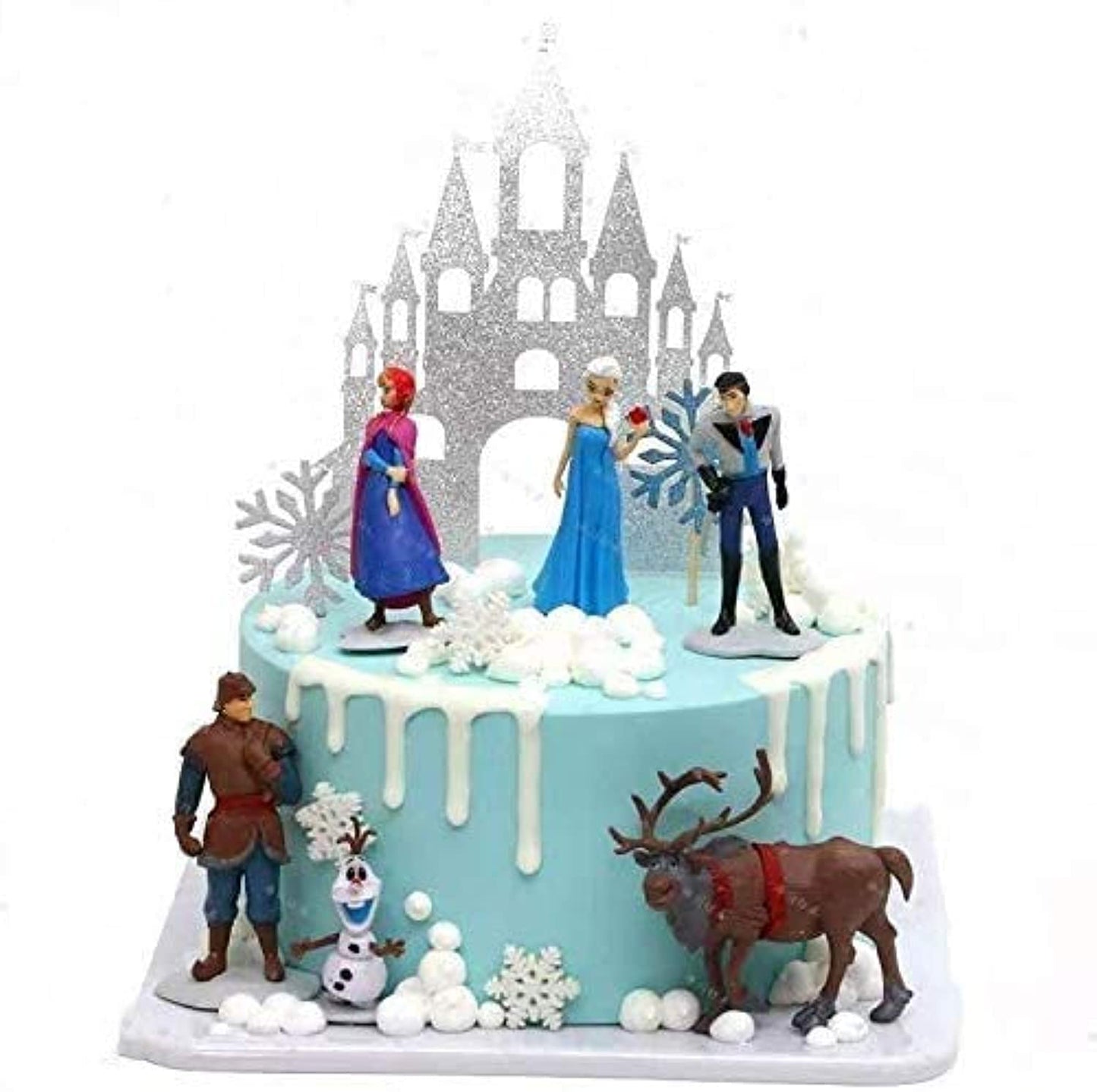 Feipai Frozen Cake Topper Figures Set, 6 Pieces, Plastic Decorations for Birthday Party