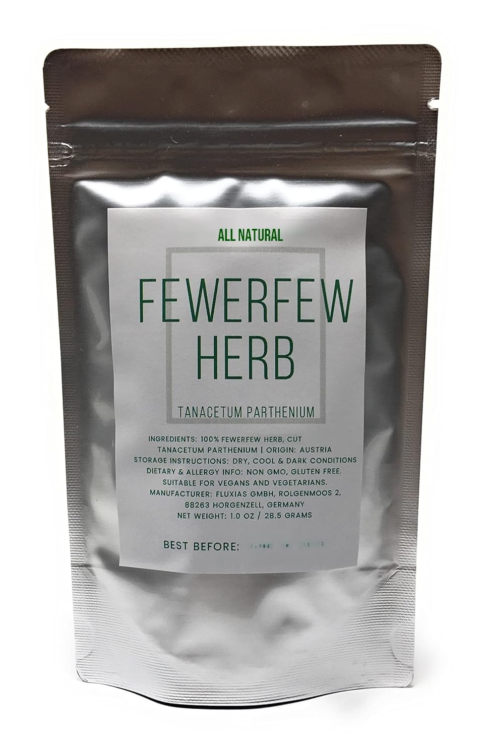 Naturegrail Feverfew Herb - Cut & Dried Tanacetum Parthenium - 1oz/28.5g