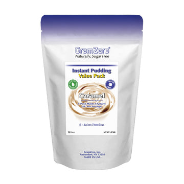 Gramzero Caramel Sugar Free Pudding Mix 6-Pack, Great For Nutrition Club Meal Replacement Shakes, Low Calorie Dessert, Stevia Sw