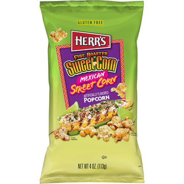 Herr'S Fire Roasted Sweet Corn Mexican Street Corn Popcorn 4 Ounce (Pack Of 12 Bags) - Flavorful Popcorn With Sweet And Smoky El