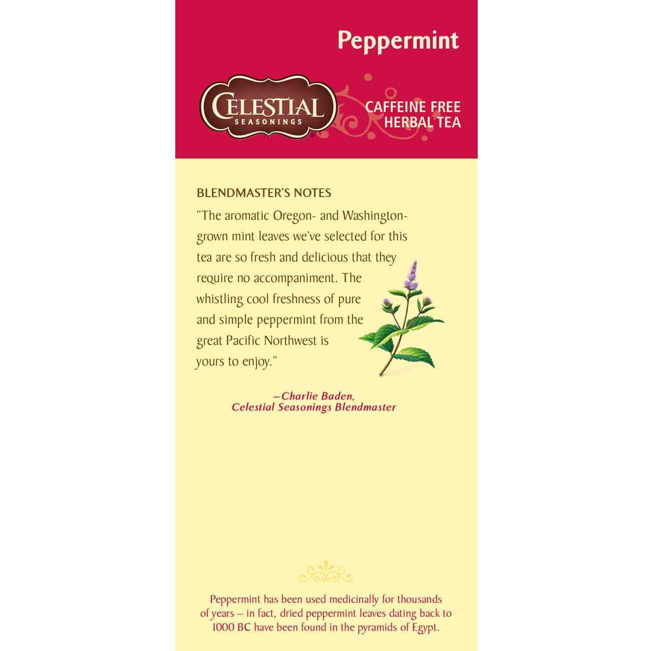 Celestial Seasonings Herbal Tea, Peppermint, 25 Count (Pack Of 6)