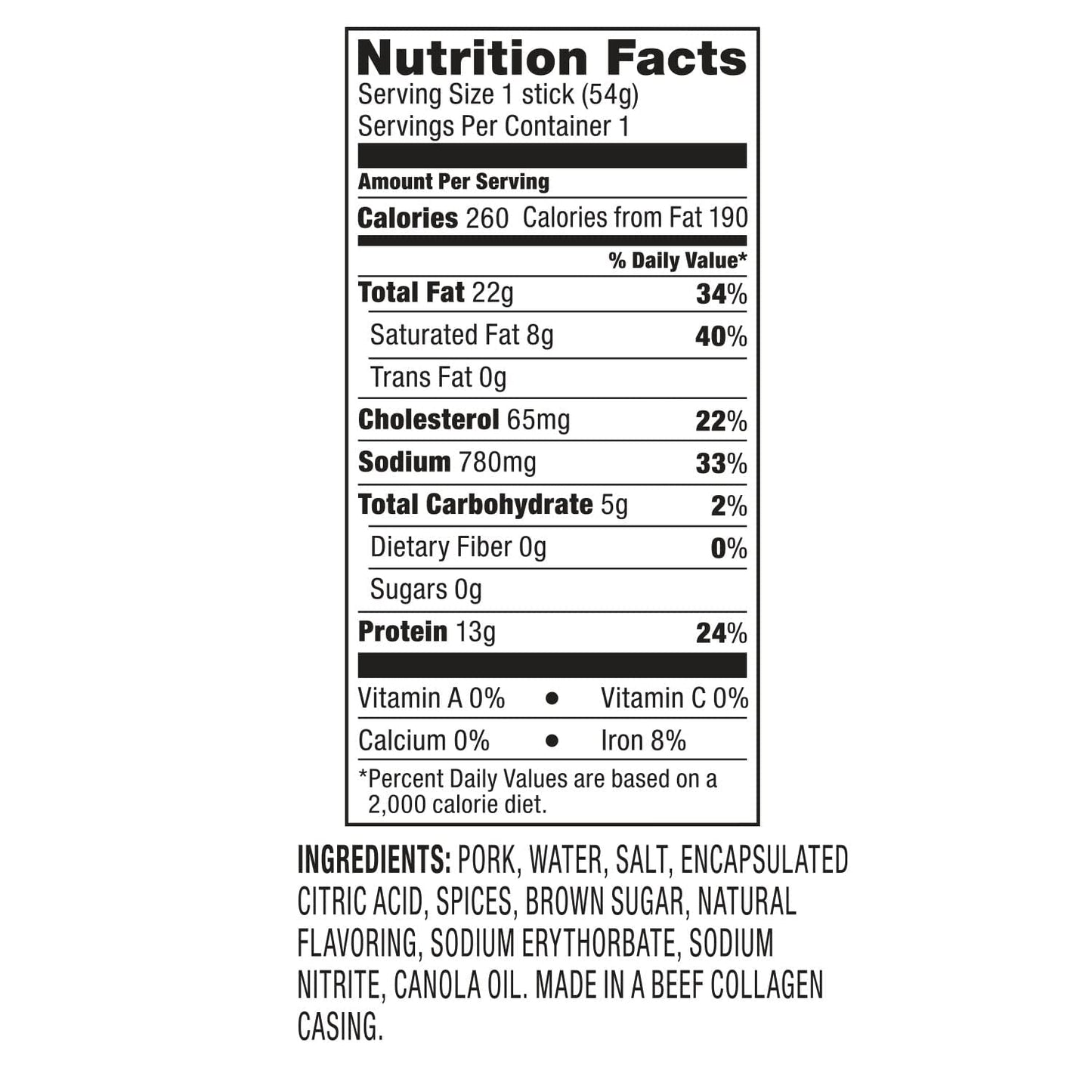 CATTLEMANS CUT Double Smoked Sausages, XL Size, 1.9 Ounce, Pack of 20