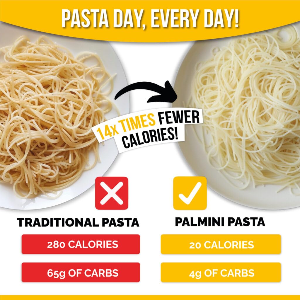 Palmini Angel Hair Pasta | Low-Carb, Gluten Free, Vegan | 12 Ounce Pouch | Shark Tank Featured