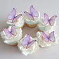 GEORLD Edible Wafer Paper Butterflies Set of 48 Purple Cake Decorations  Cupcake Topper