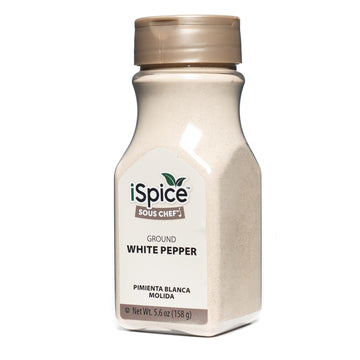 iSpice Ground White Peppers Spices and Seasonings For Cooking, 5.6 Ounce White Peppercorns Seasoning, Fine Ground And Gluten Fre