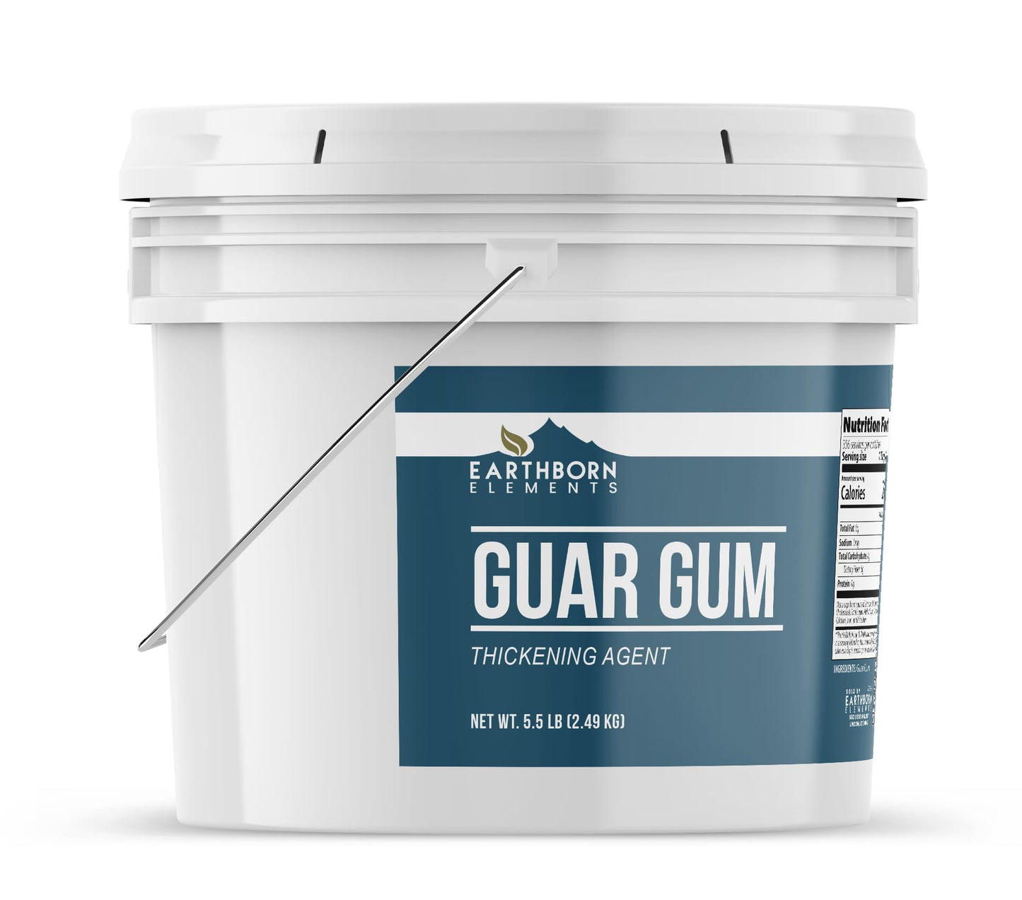 Earthborn Elements Guar Gum Powder, 1 Gallon, Gluten-Free Food Thickener & Binder, Baking, Resealable Bucket