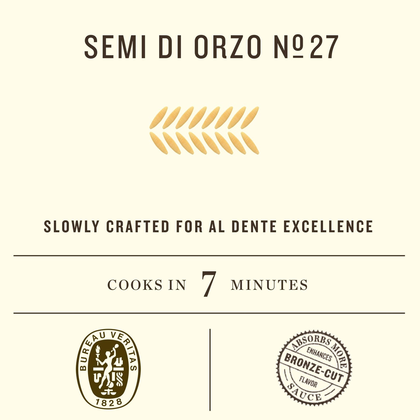 Rummo Orzo Pasta N.27 - Dry Durum Wheat Pasta, 16 Ounce, Imported from Italy, Small Red Pasta Noodles