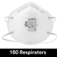 3M N95 Particulate Respirator 8200, 160/Case, Niosh Approved, Disposable, Sweeping, Sanding, Grinding, Sawing, Bagging, Dust, 8 Packs Of 20 Respirators