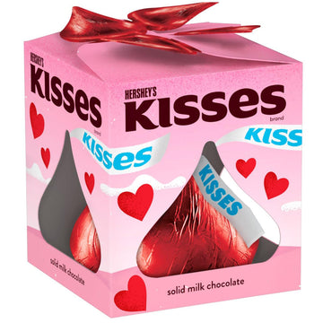Hershey Giant Red Kisses Milk Chocolate Valentine's Gift Box - Extra Large Solid Chocolate Candy Treat For Parites, Valentines E