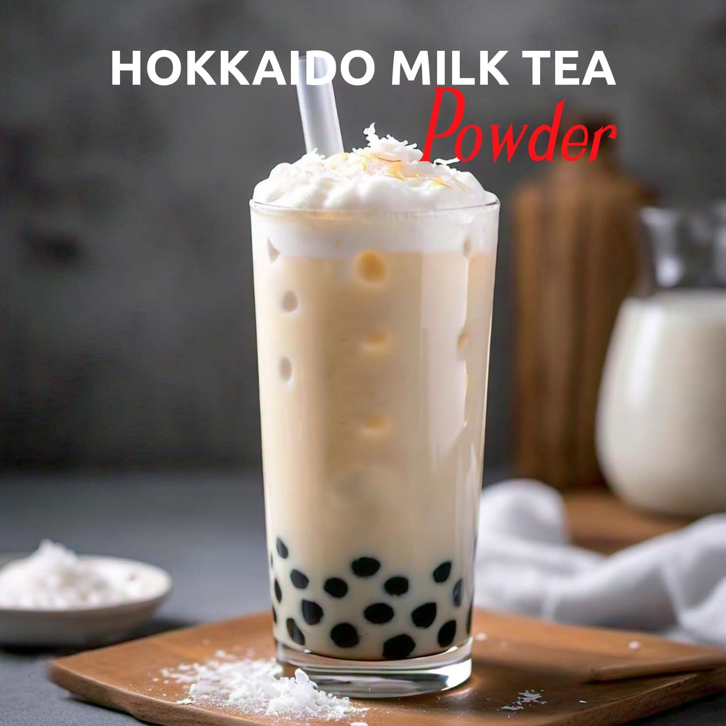 Fanale Premium Hokkaido Milk Tea Bubble Tea Flavoring Powder | Perfect For Baking, Smoothies, Desserts And Drinks | Instant Flav