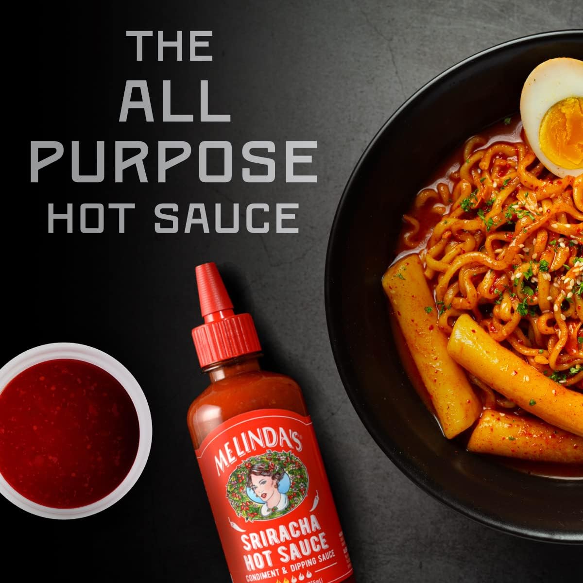 Melindas Sriracha Hot Sauce - Classic, Gourmet Sriracha Sauce Made With Fermented Red Jalapeos & Garlic - Keto, Kosher, Vegan, N