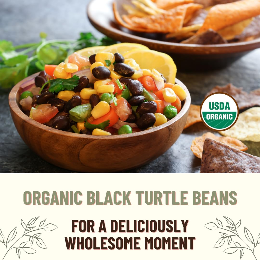Mountain High Organics, Certified Usda Organic Dry Black Beans, Non-Gmo, Vegan, Whole Dried Black Beans, Plant Based Protein And