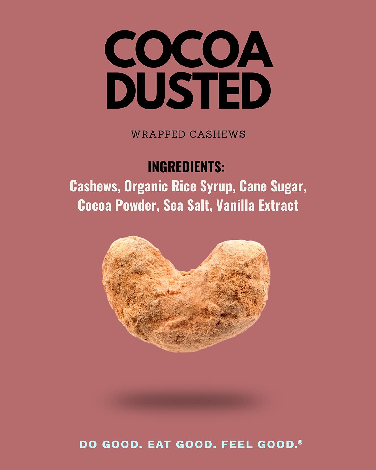 Cocoa Dusted Wrapped Whole Cashews by Karma Nuts, Lightly Sweetened, Air Roasted with Natural Skins, 2X more Fiber, Peanut-Free