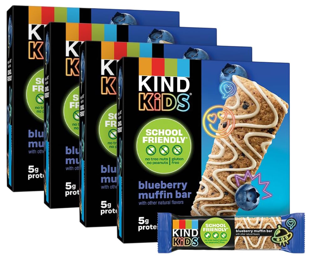 KIND Kids Blueberry Muffin Bars, Gluten Free, 5g Protein, 40 Count