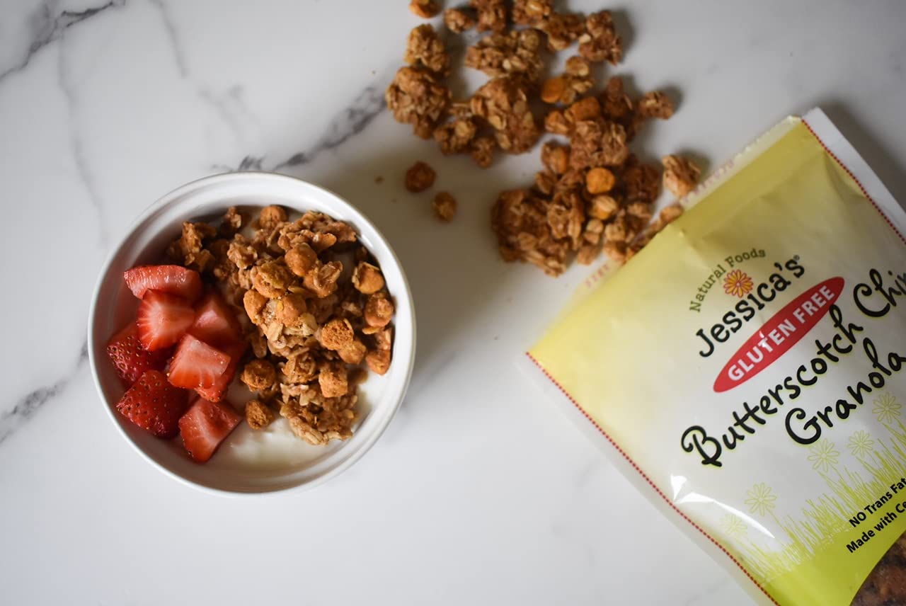 Jessicas Natural Foods Gluten-Free Butterscotch Chip Granola, 11 oz, All-Natural Breakfast Cereal, Certified Gluten Free
