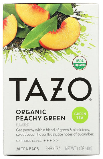 Tazo Teas, Organic, Green Tea, Peachy Green Flavored, 20 Filterbags, 1.4 Oz (40 G) - 2Pc