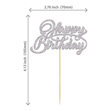 24 Pack Happy Birthday Cupcake Toppers Glitter Birthday Cupcake Food Picks For Celebrating Happy Birthday Party Cake Decorations