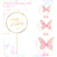 BHNKGZNA Butterfly Cake Toppers, 3D Pink Gold Decorations for Birthday, Wedding, Baby Shower, Plastic