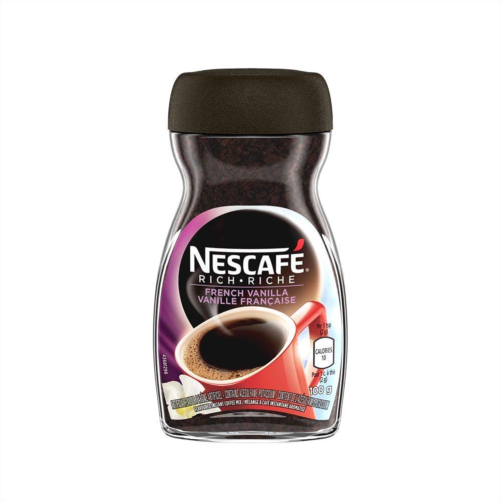 NESCAF   Rich Instant Coffee, 100g Jar | 2- Pack (French Vanilla)