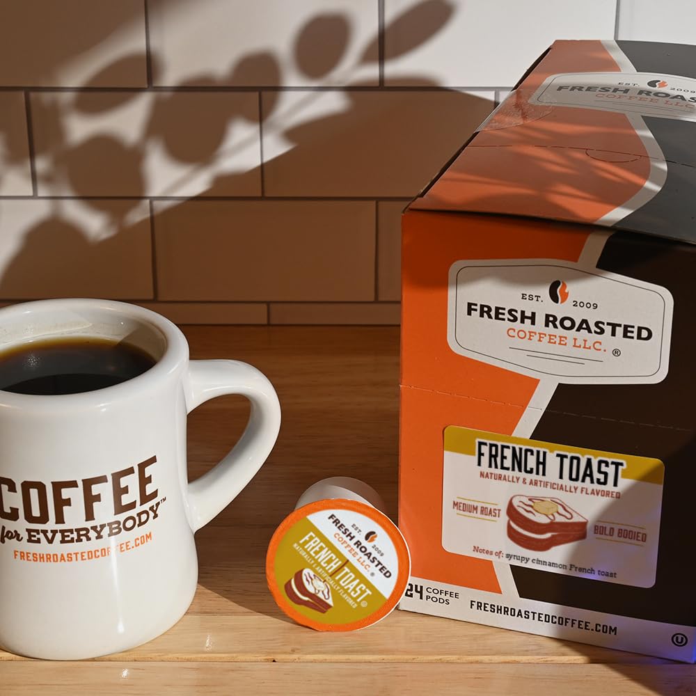 Fresh Roasted Coffee, French Toast, Flavored Coffee Pods, K-Cup Compatible, 24 Count